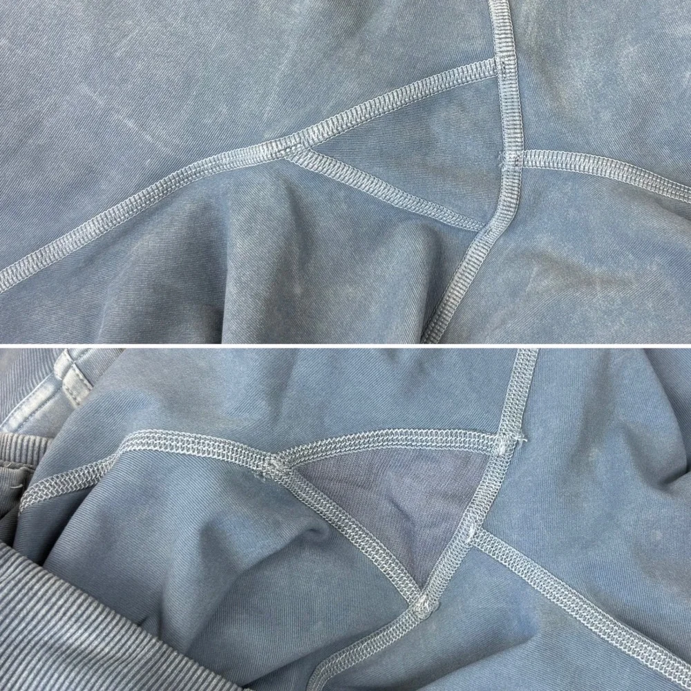 Lululemon Wunder Under Crop Ribbed Leggings‎ Size 10 Washed Blue Moon 23